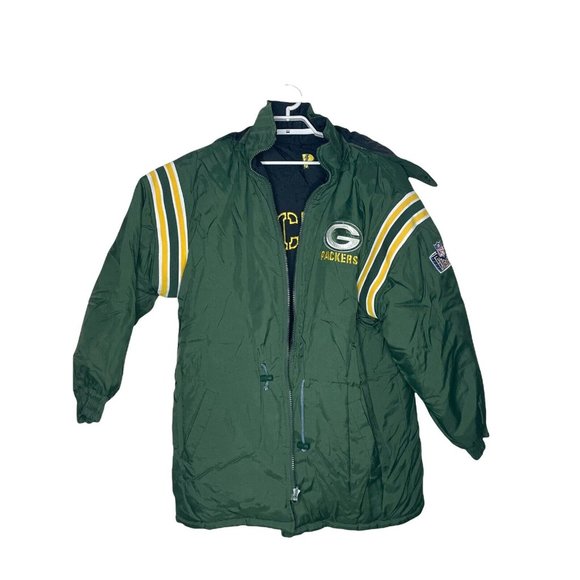 Vtg NFL Green Bay Packers ProPlayer‎ Stadium Coat reversible size large